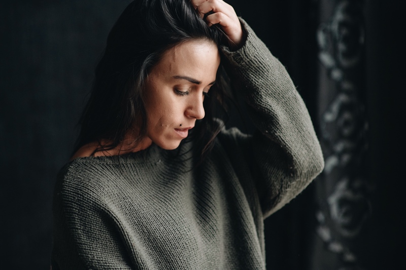 Woman dealing with mental health issues