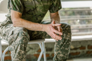 Veteran in a therapy session