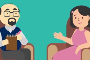 Illustration of a therapist and patient