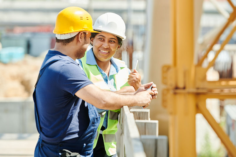 Two construction workers