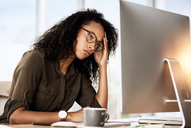 Woman at computer at work