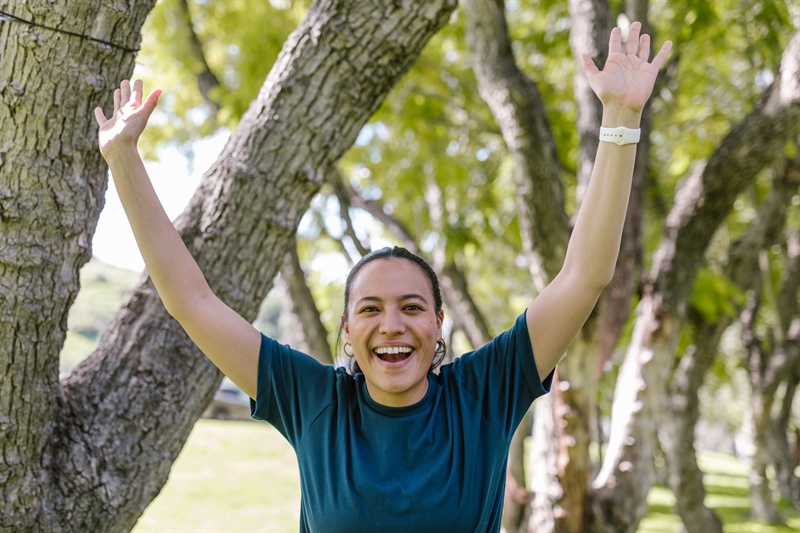 Woman celebrating that recovery is possible